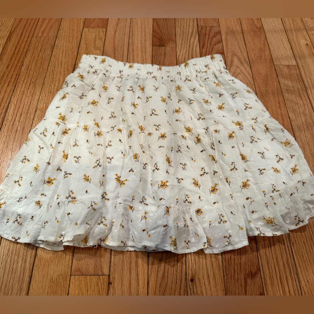 Floral White Eyelet Mini Skirt romantic cottage